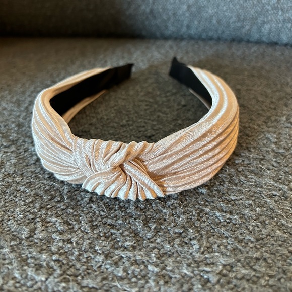 Accessories - Pleated Satin Silk Headband in Champagne - Etsy